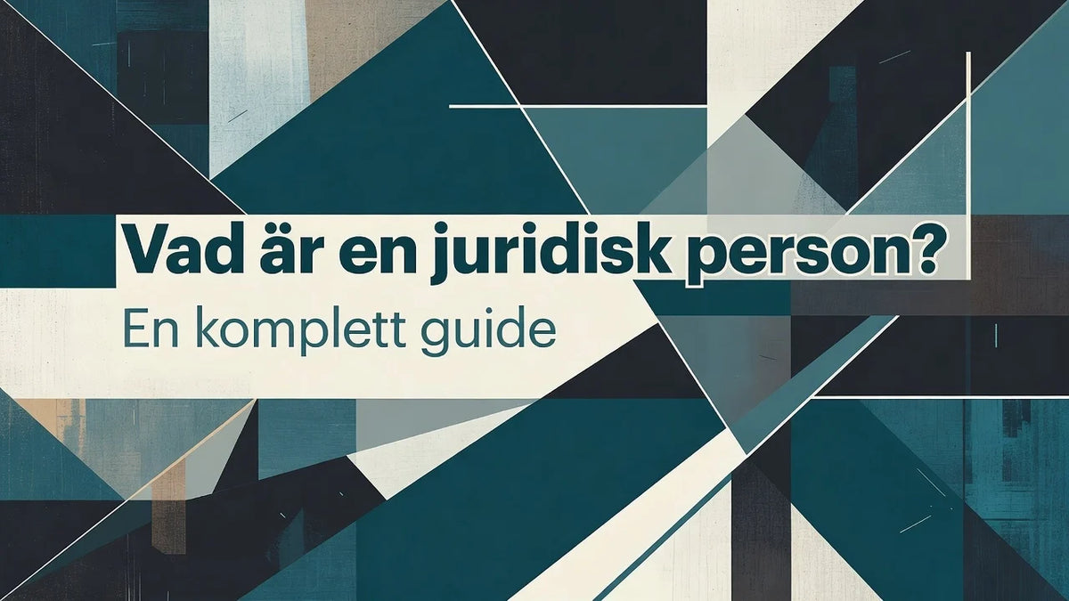 Professional header image for educational tutorial: Vad är en juridisk person? En komplett guide