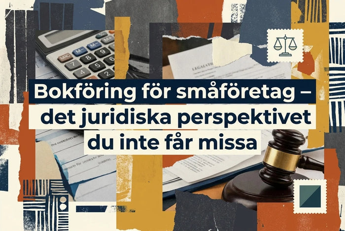 Professional header image for educational tutorial: Bokföring för småföretag – det juridiska perspektivet du ...
