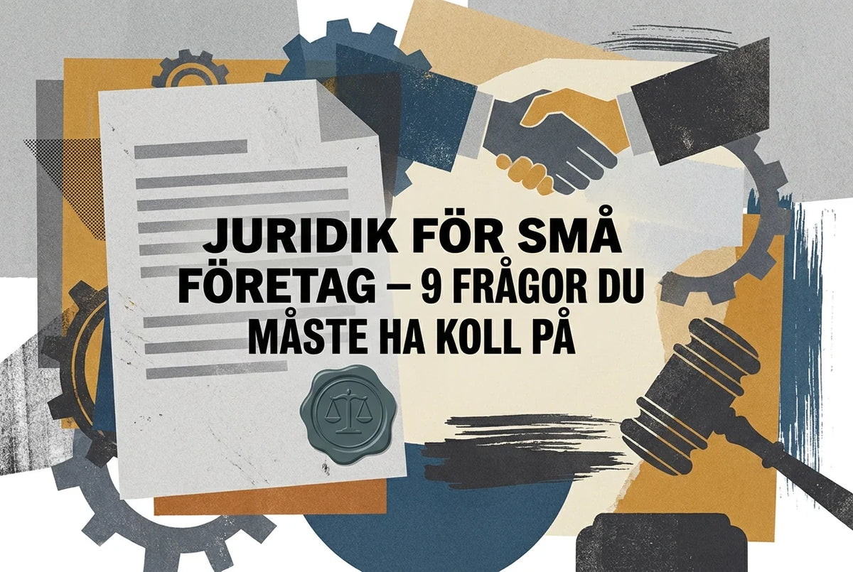 Professional header image for list-based article: Juridik för små företag – 9 frågor du måste ha koll på